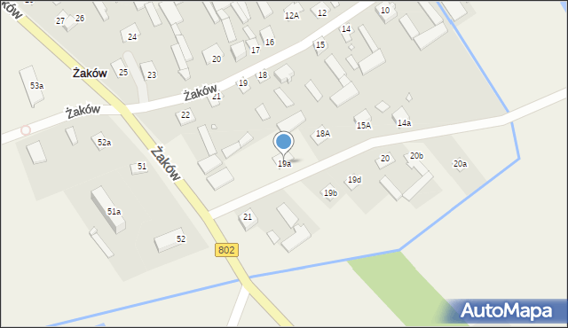 Żaków, Żaków, 19a, mapa Żaków