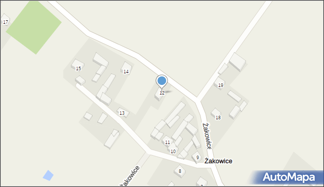 Żakowice, Żakowice, 12, mapa Żakowice