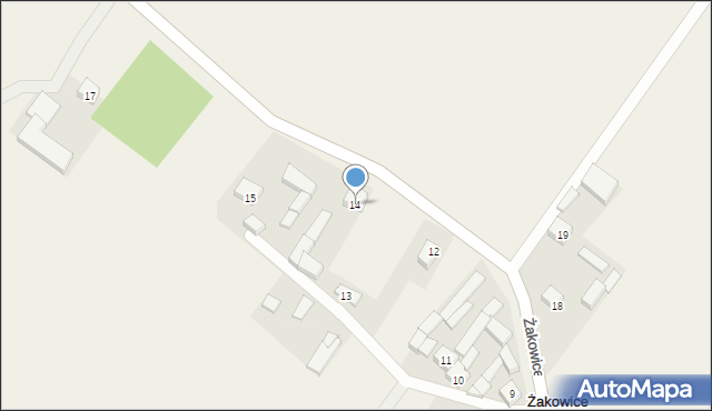 Żakowice, Żakowice, 14, mapa Żakowice