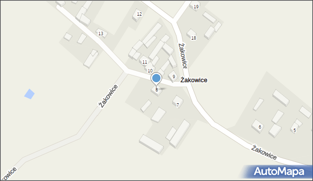Żakowice, Żakowice, 8, mapa Żakowice