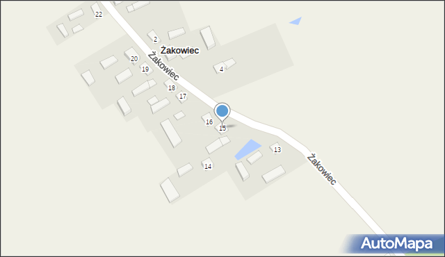 Żakowiec, Żakowiec, 15, mapa Żakowiec