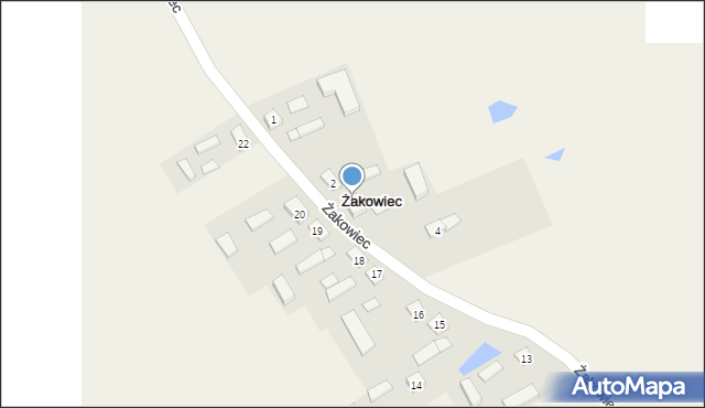 Żakowiec, Żakowiec, 3, mapa Żakowiec