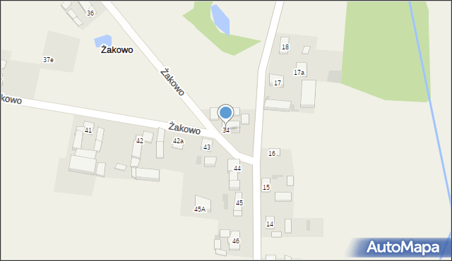 Żakowo, Żakowo, 34, mapa Żakowo