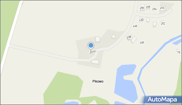 Żakowo, Żakowo, 13, mapa Żakowo