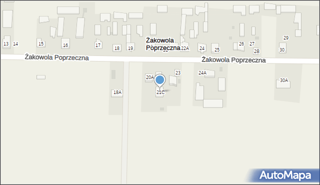Żakowola Poprzeczna, Żakowola Poprzeczna, 21C, mapa Żakowola Poprzeczna