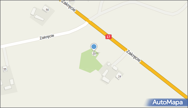 Zakręcie, Zakręcie, 23, mapa Zakręcie
