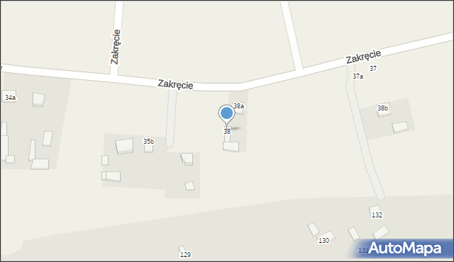 Zakręcie, Zakręcie, 38, mapa Zakręcie