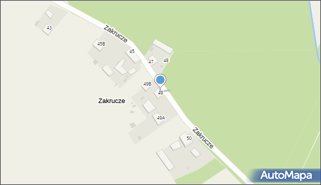 Zakrucze, Zakrucze, 49, mapa Zakrucze