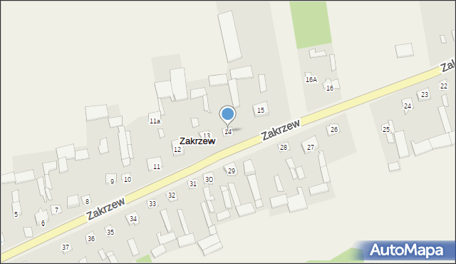 Zakrzew, Zakrzew, 14, mapa Zakrzew