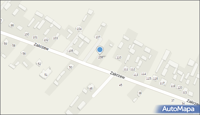 Zakrzew, Zakrzew, 109, mapa Zakrzew