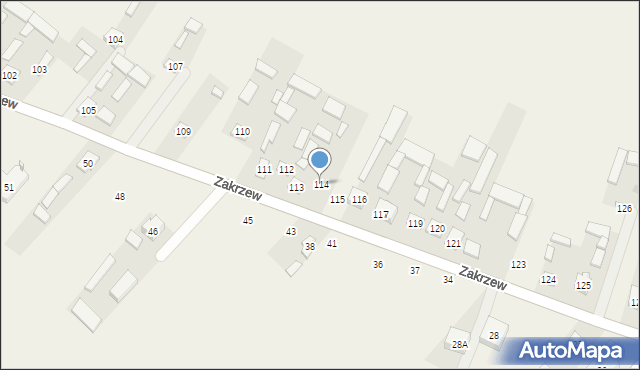 Zakrzew, Zakrzew, 114, mapa Zakrzew