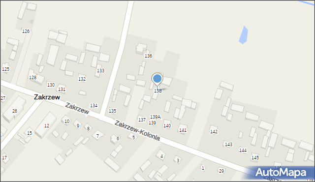 Zakrzew, Zakrzew, 138, mapa Zakrzew