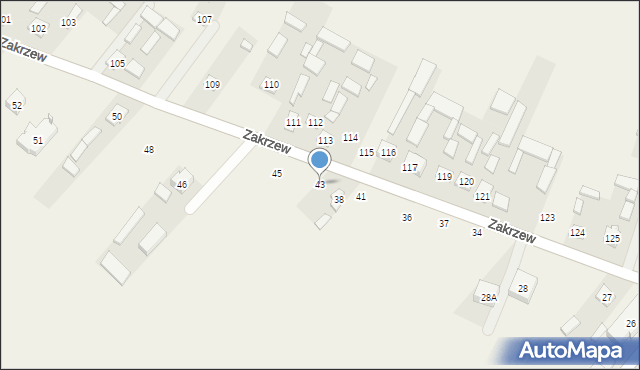 Zakrzew, Zakrzew, 43, mapa Zakrzew