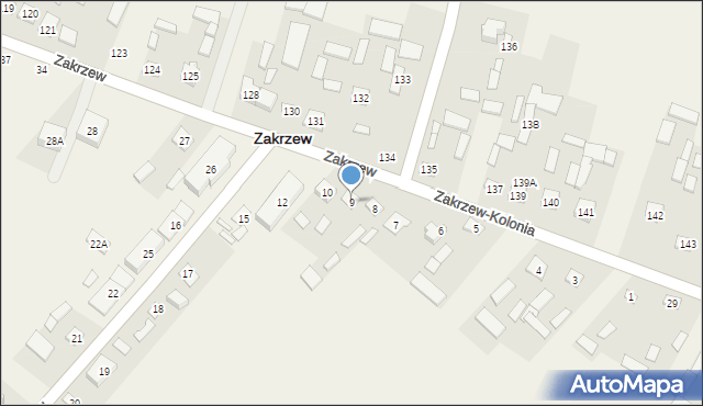 Zakrzew, Zakrzew, 9, mapa Zakrzew
