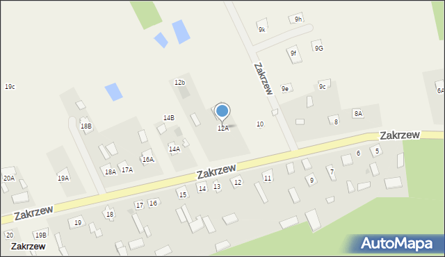 Zakrzew, Zakrzew, 12A, mapa Zakrzew