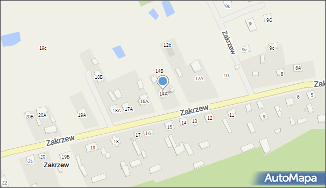 Zakrzew, Zakrzew, 14A, mapa Zakrzew