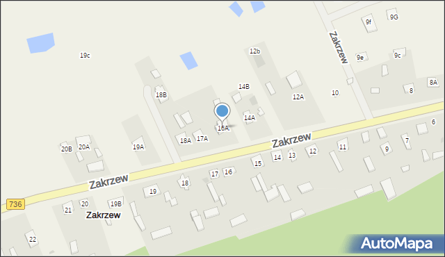 Zakrzew, Zakrzew, 16A, mapa Zakrzew