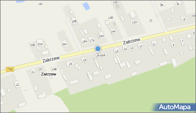 Zakrzew, Zakrzew, 17, mapa Zakrzew