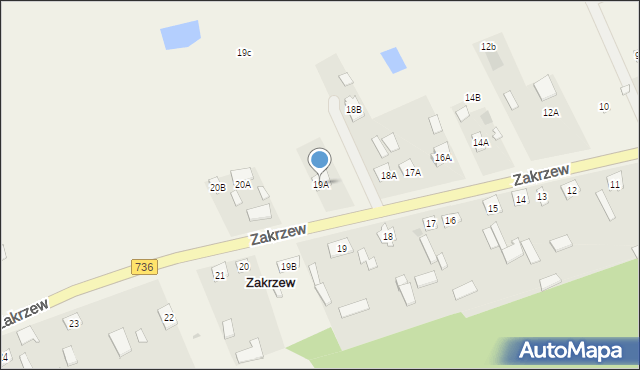 Zakrzew, Zakrzew, 19A, mapa Zakrzew