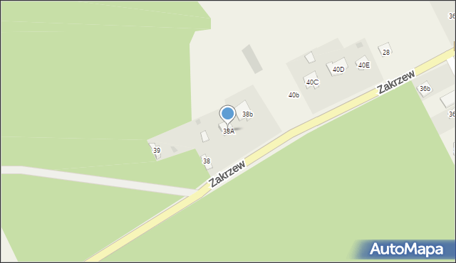 Zakrzew, Zakrzew, 38A, mapa Zakrzew