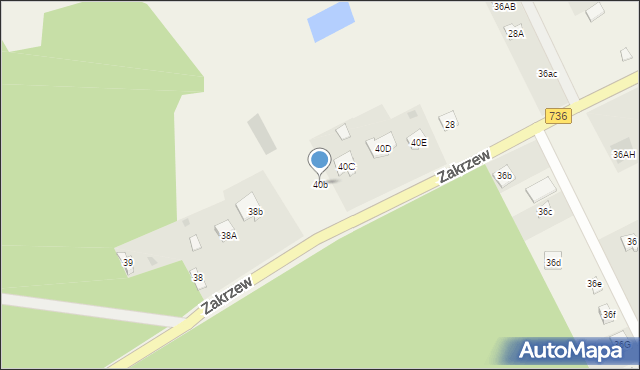 Zakrzew, Zakrzew, 40b, mapa Zakrzew