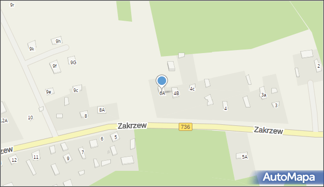 Zakrzew, Zakrzew, 6A, mapa Zakrzew