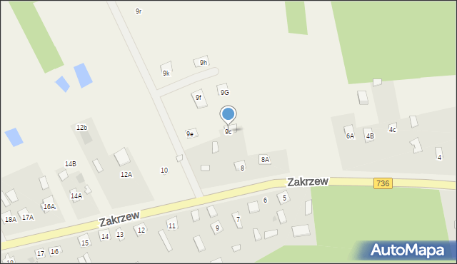 Zakrzew, Zakrzew, 9c, mapa Zakrzew