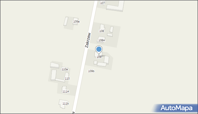Zakrzew, Zakrzew, 109, mapa Zakrzew
