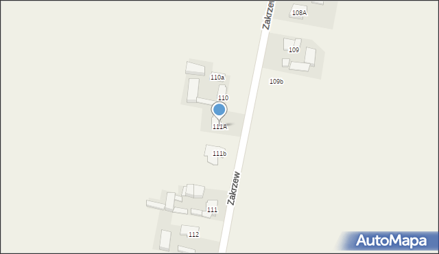 Zakrzew, Zakrzew, 111A, mapa Zakrzew