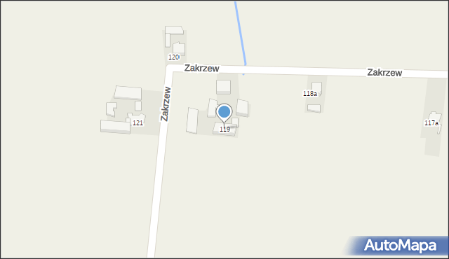 Zakrzew, Zakrzew, 119, mapa Zakrzew