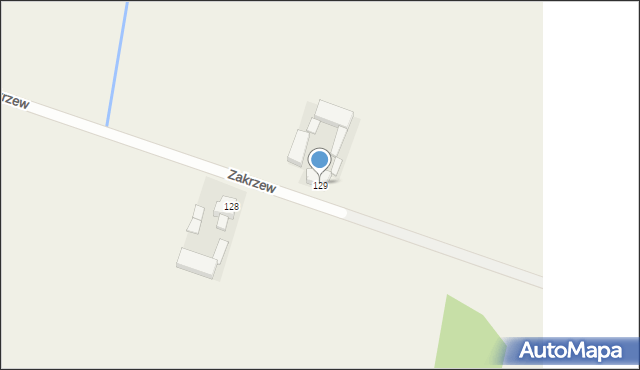 Zakrzew, Zakrzew, 129, mapa Zakrzew