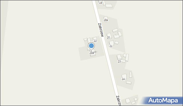 Zakrzew, Zakrzew, 22a, mapa Zakrzew
