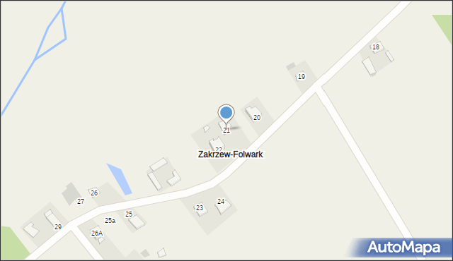 Zakrzew, Zakrzew, 22A, mapa Zakrzew