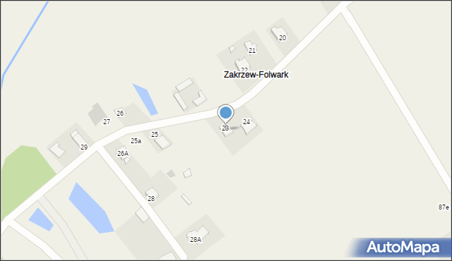 Zakrzew, Zakrzew, 24A, mapa Zakrzew