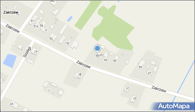 Zakrzew, Zakrzew, 63, mapa Zakrzew