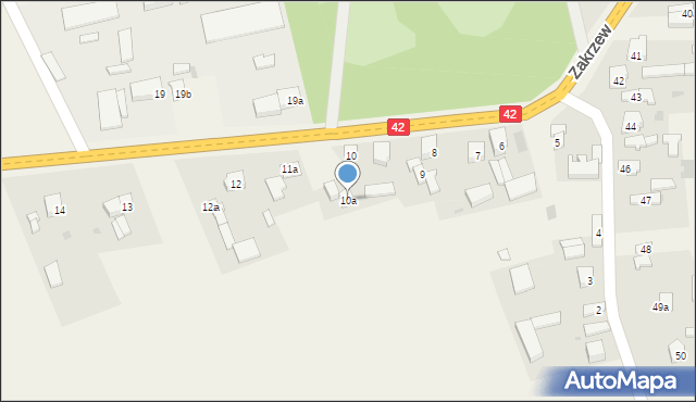 Zakrzew, Zakrzew, 10a, mapa Zakrzew