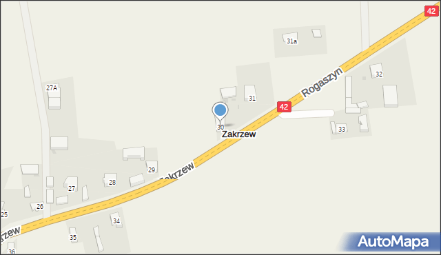 Zakrzew, Zakrzew, 30, mapa Zakrzew