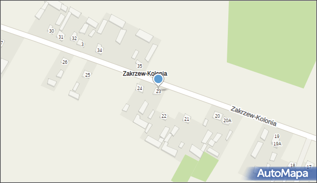 Zakrzew-Kolonia, Zakrzew-Kolonia, 23, mapa Zakrzew-Kolonia