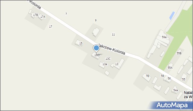 Zakrzew-Kolonia, Zakrzew-Kolonia, 13D, mapa Zakrzew-Kolonia