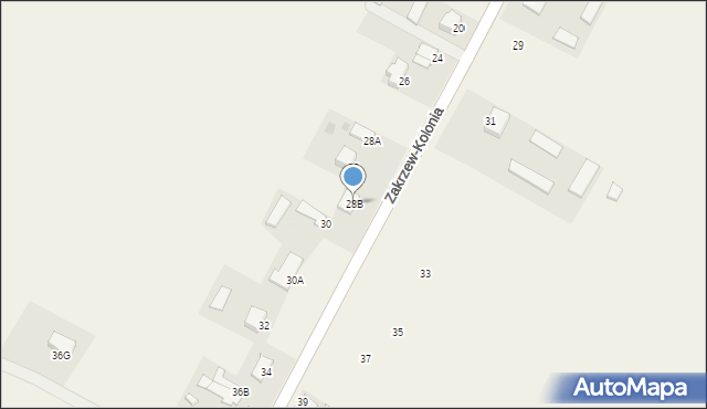 Zakrzew-Kolonia, Zakrzew-Kolonia, 28B, mapa Zakrzew-Kolonia