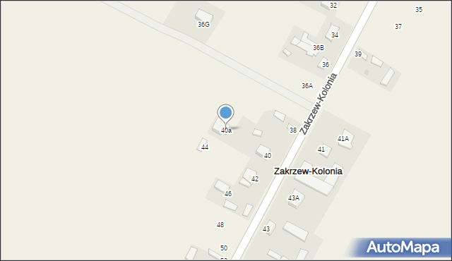 Zakrzew-Kolonia, Zakrzew-Kolonia, 40a, mapa Zakrzew-Kolonia