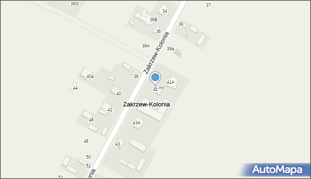 Zakrzew-Kolonia, Zakrzew-Kolonia, 41, mapa Zakrzew-Kolonia