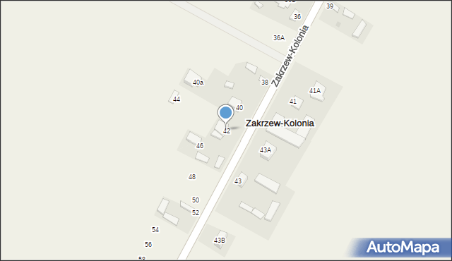 Zakrzew-Kolonia, Zakrzew-Kolonia, 42, mapa Zakrzew-Kolonia