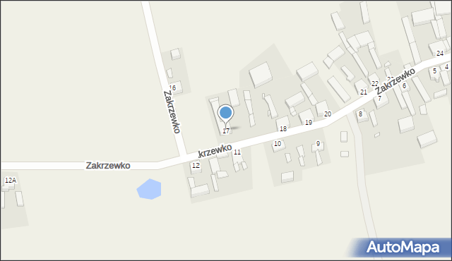 Zakrzewko, Zakrzewko, 17, mapa Zakrzewko