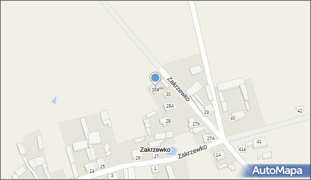 Zakrzewko, Zakrzewko, 30A, mapa Zakrzewko