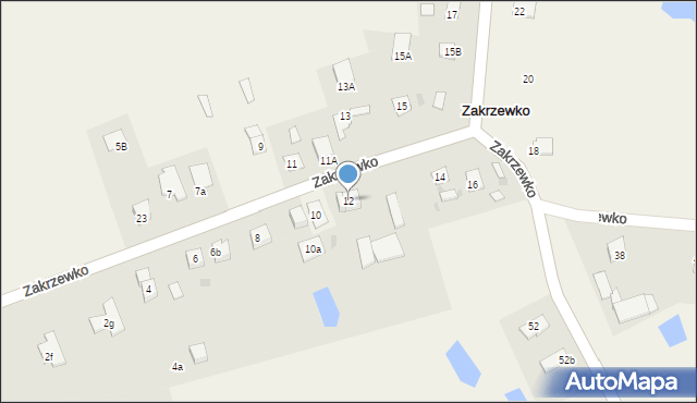 Zakrzewko, Zakrzewko, 12, mapa Zakrzewko