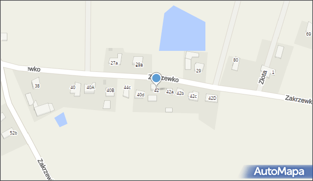 Zakrzewko, Zakrzewko, 42, mapa Zakrzewko