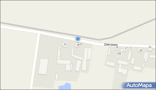 Zakrzewo, Zakrzewo, 25, mapa Zakrzewo