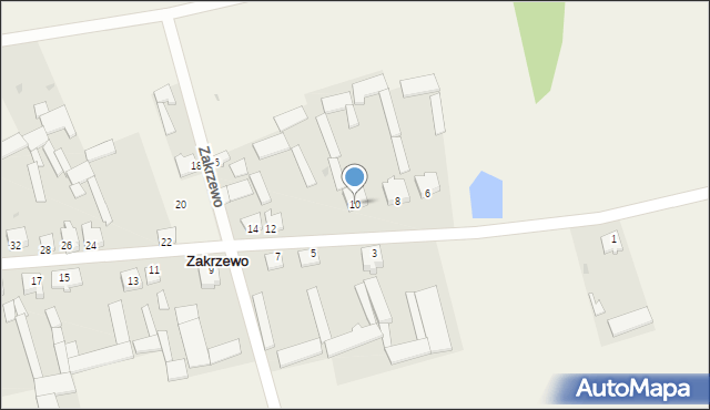 Zakrzewo, Zakrzewo, 10, mapa Zakrzewo