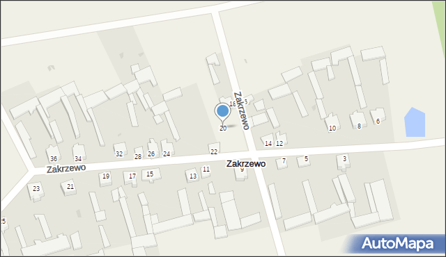 Zakrzewo, Zakrzewo, 20, mapa Zakrzewo